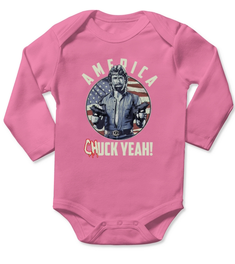 Official Chuck Norris America Long Sleeve Baby One-Piece