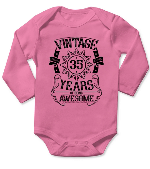 35th birthday gift ideas vintage women men Long Sleeve Baby One-Piece