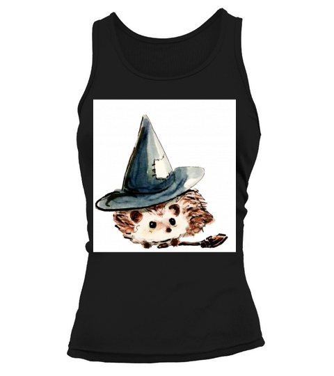 Halloween Hedgehog Witch Photographic Print Women's Tank Top