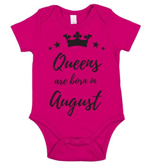 Queens Are Born In August Short Sleeve Baby One-Piece