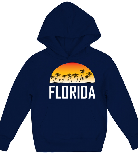 Florida Sunset And Palm Trees Beach Vacation Kids Hoodie