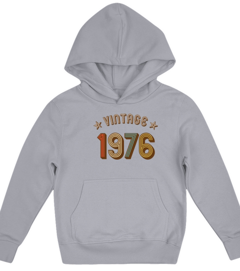 1976 vintage retro year of birth birthday Kids Hoodie