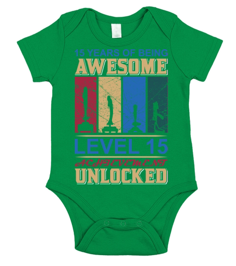 Being Awesome Level 15 Unlocked Short Sleeve Baby One-Piece