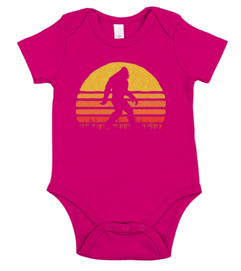 RETRO BIGFOOT SILHOUETTE SUN VINTAGE - BELIEVE Short Sleeve Baby One-Piece