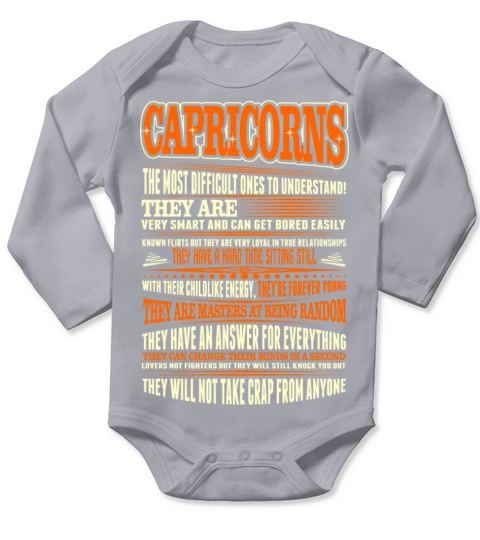 Capricorns Difficult Ones To Understand Zodiac Tee Long Sleeve Baby One-Piece