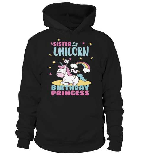 Sister Of The Birthday Princess Sister Unicorn Women's Hoodie