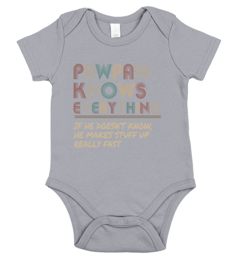 Ateesdas Pawpaw Know Everything Vintage Pawpaw Short Sleeve Baby One-Piece