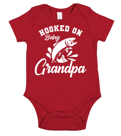 Fishing grandpa - hooked on being grandpa Short Sleeve Baby One-Piece