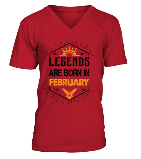 Legends are born in February Men's V-Neck T-shirt