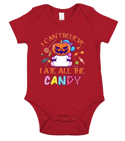 Little Unicorn Pumpkin Halloween Rainbow Lover Short Sleeve Baby One-Piece