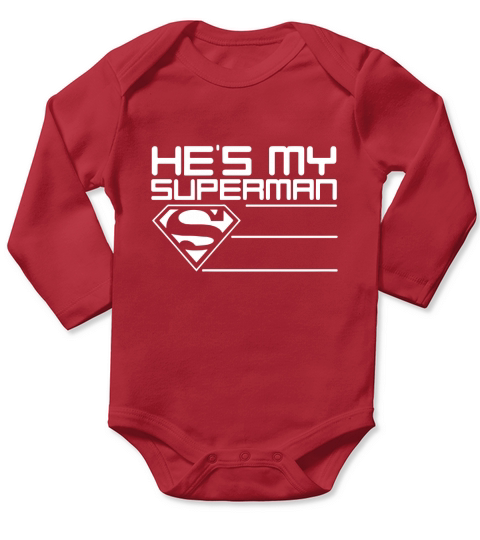HES MY SUPERMAN_COLLECTIONS Long Sleeve Baby One-Piece