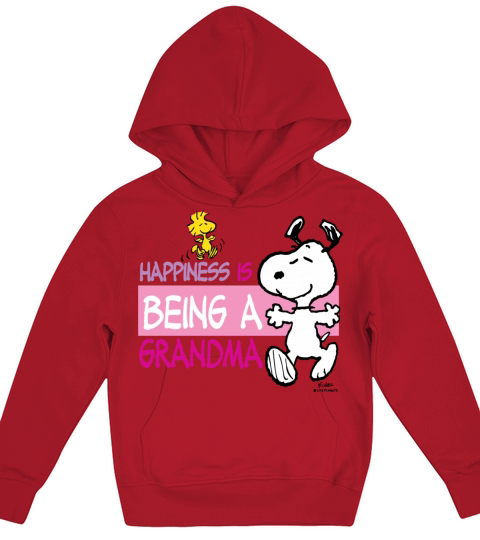 Peanut Snoopy Happiness Is Being A Grandma Gift Te Kids Hoodie
