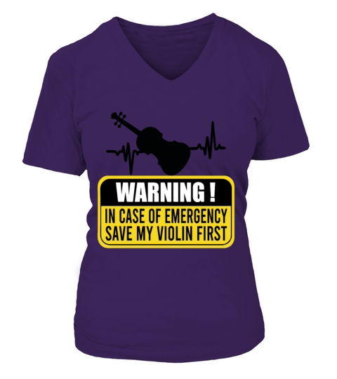 In Case Of Emergency Save My Violin First V-neck T-Shirt Woman