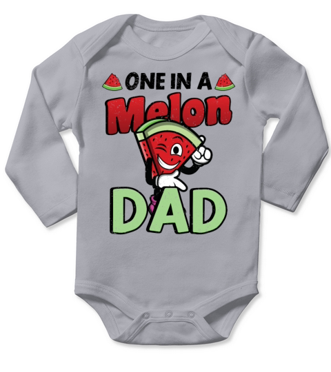 Father Melon Family Watermelon Papi Papa Dad Long Sleeve Baby One-Piece