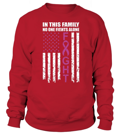 No One Fights Alone Hodgkin Lymphoma Awareness US Flag Sweatshirt Unisex