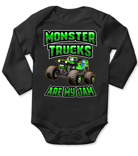 Monster Trucks Are My Jam Long Sleeve Baby One-Piece