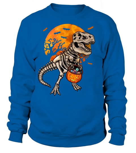 T-Rex Skeleton Pumpkin Halloween Women's Sweatshirt