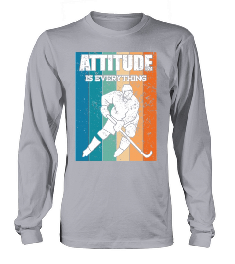 Funny Ice Hockey Player Attitude Is Everything Men's Long Sleeve