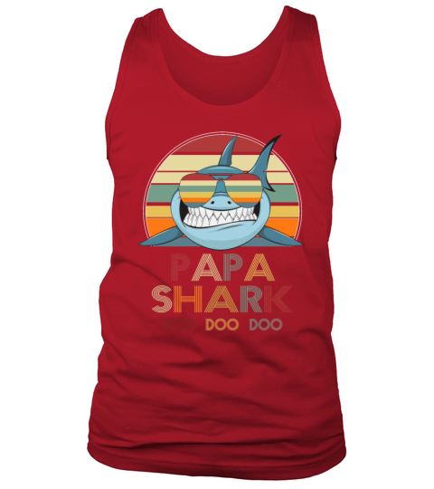 Retro Vintage Papa Shark Tshirt gift for Father Men's Tank Top