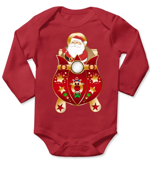 Santa Christmas Eve sleigh Long Sleeve Baby One-Piece