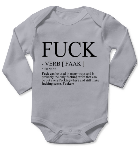 F Word Expletive Grammar and Definition  - Coffee Mug Long Sleeve Baby One-Piece