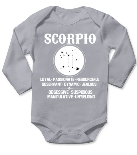 Scorpio Zodiac Sign Long Sleeve Baby One-Piece