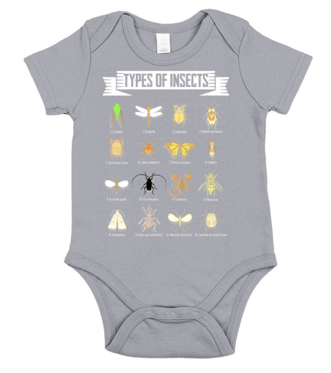 Kids Types Of Insects Bug Science funny saying Short Sleeve Baby One-Piece