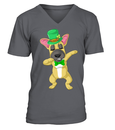 dabbing french bulldog st patricks day Men's V-Neck T-shirt