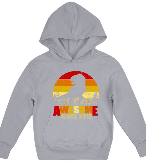7Th Birthday Gift Dinosaur 7 Year Old Awesome Sinc Kids Hoodie