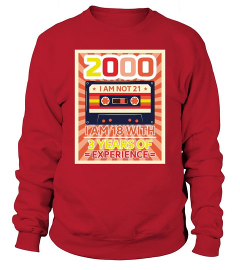 21 Years Old Cassette 21st Birthday 2000 Born Men's Sweatshirt