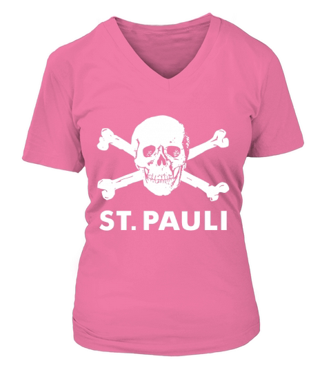 Retro Graphic St. Pauli Skull Football Team V-neck T-Shirt Woman