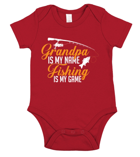 GRANDPA IS MY NAME FISHING IS MY GAME! Short Sleeve Baby One-Piece