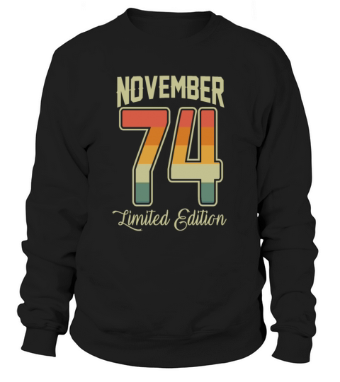 Vintage 45th Birthday November 1974 Sports Gift Men's Sweatshirt