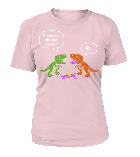 Funny Dinosaur Trex Eat Unicorn Humor Women's T-Shirt
