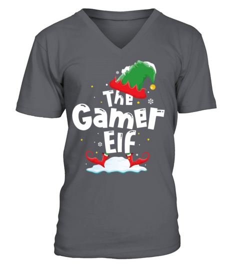 The Gamer Elf Matching Family Group Christmas Clas Men's V-Neck T-shirt