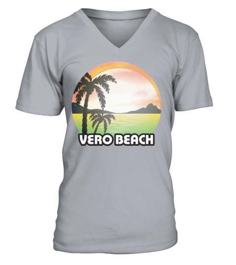 Vintage Vero Beach Florida FL Retro 70s Summer Men's V-Neck T-shirt
