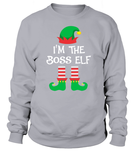I m The Boss Elf Matching Family Group Christmas Women's Sweatshirt