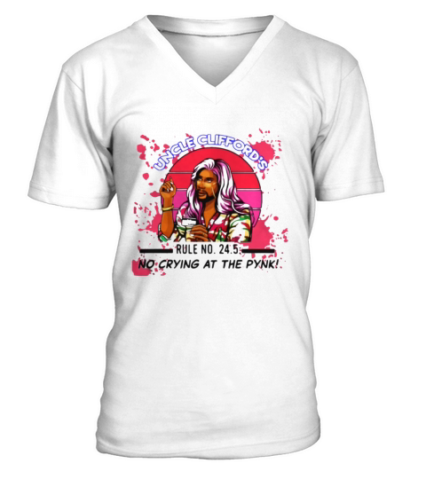 Uncle Clifford Rule No 24 5 No Crying At The Pink Vintage V-Neck T-shirt