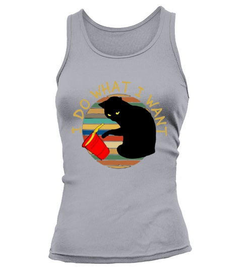 Cat I Do What I Want Retro Vintage Sunset shirt Tank top Woman