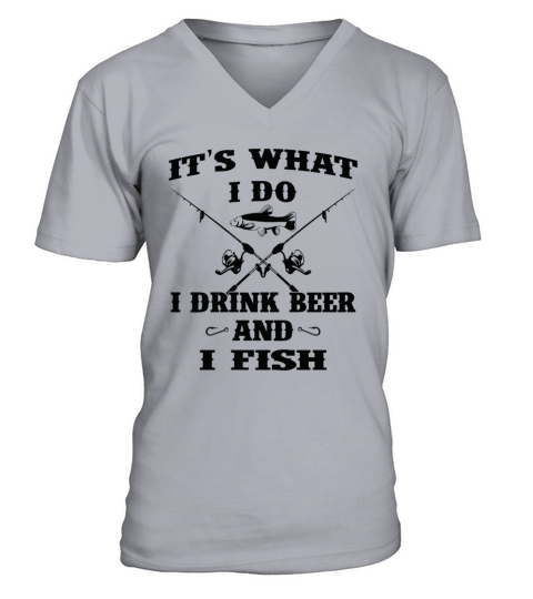 Fisherman Love To Fish & Beer Fisher Angler Men's V-Neck T-shirt