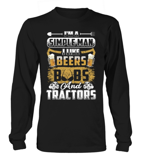 simple man i like beers boobs and tractors sexy la Women's Long Sleeve