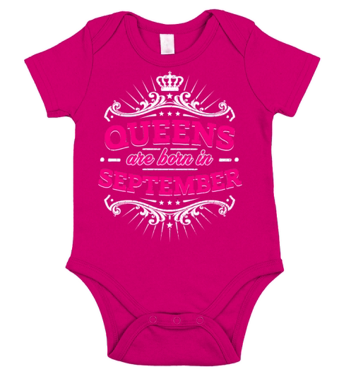 Queens Are Born In September Birthday Shirt Short Sleeve Baby One-Piece