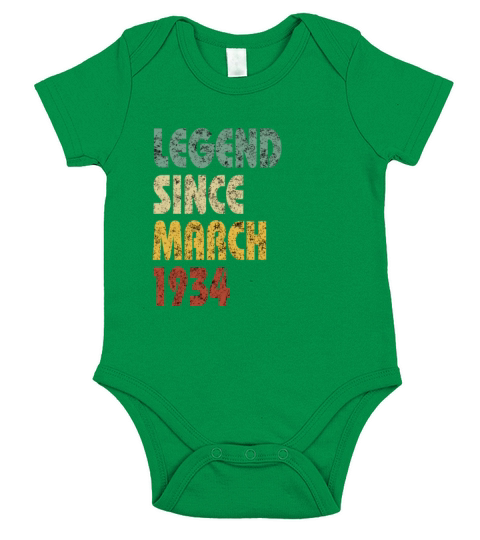 Legend Since March 1934 Retro Funny Quote Slogan Short Sleeve Baby One-Piece