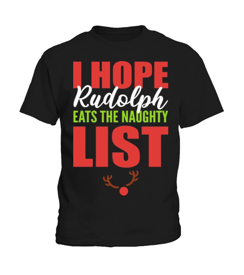 Rudolph naughty list Bad and Spicy Gift Kids T-Shirt