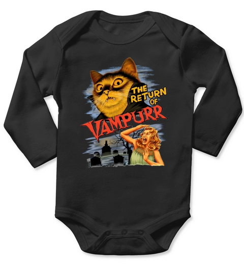 The Return Of Vampurr Cat Vampire Long Sleeve Baby One-Piece