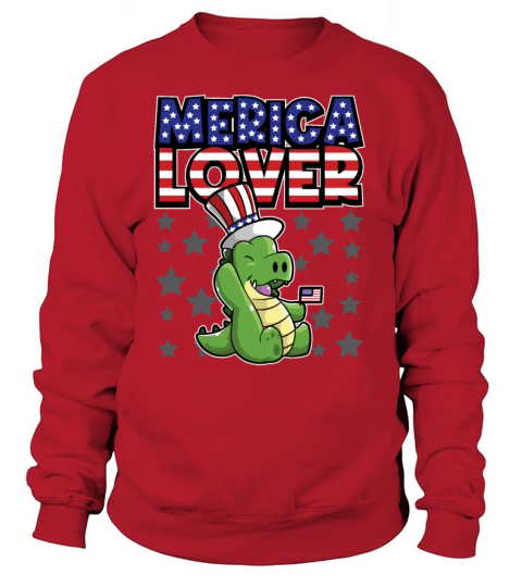 Merica Lover Happy 4th of July Alligator USA Women's Sweatshirt