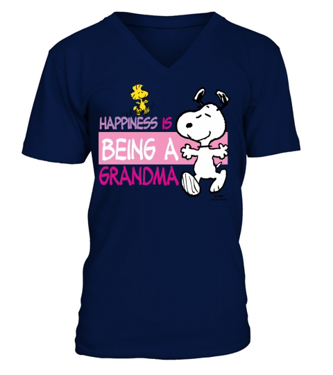 Peanut Snoopy Happiness Is Being A Grandma Gift Te Men's V-Neck T-shirt