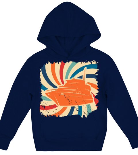 Sailing boat sailboat captain sea yacht retro sail Kids Hoodie