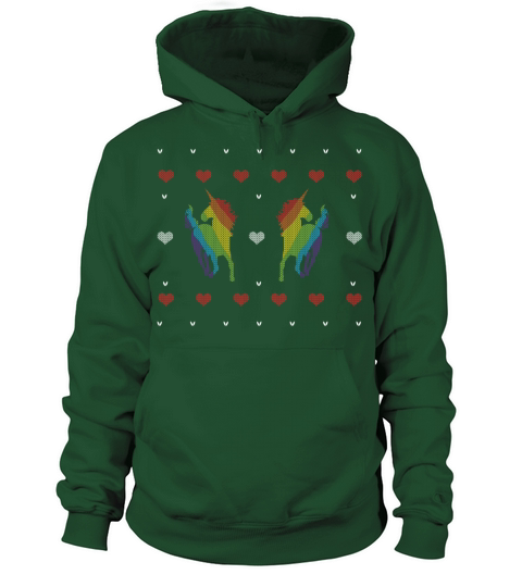 Rainbow Unicorn Ugly Sweater LGBT Women's Hoodie