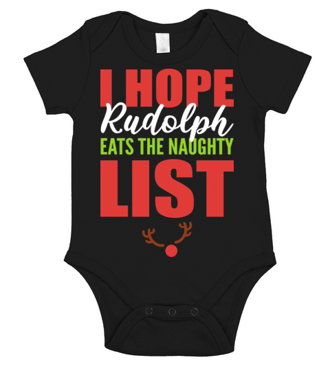 Rudolph naughty list Bad and Spicy Gift Short Sleeve Baby One-Piece